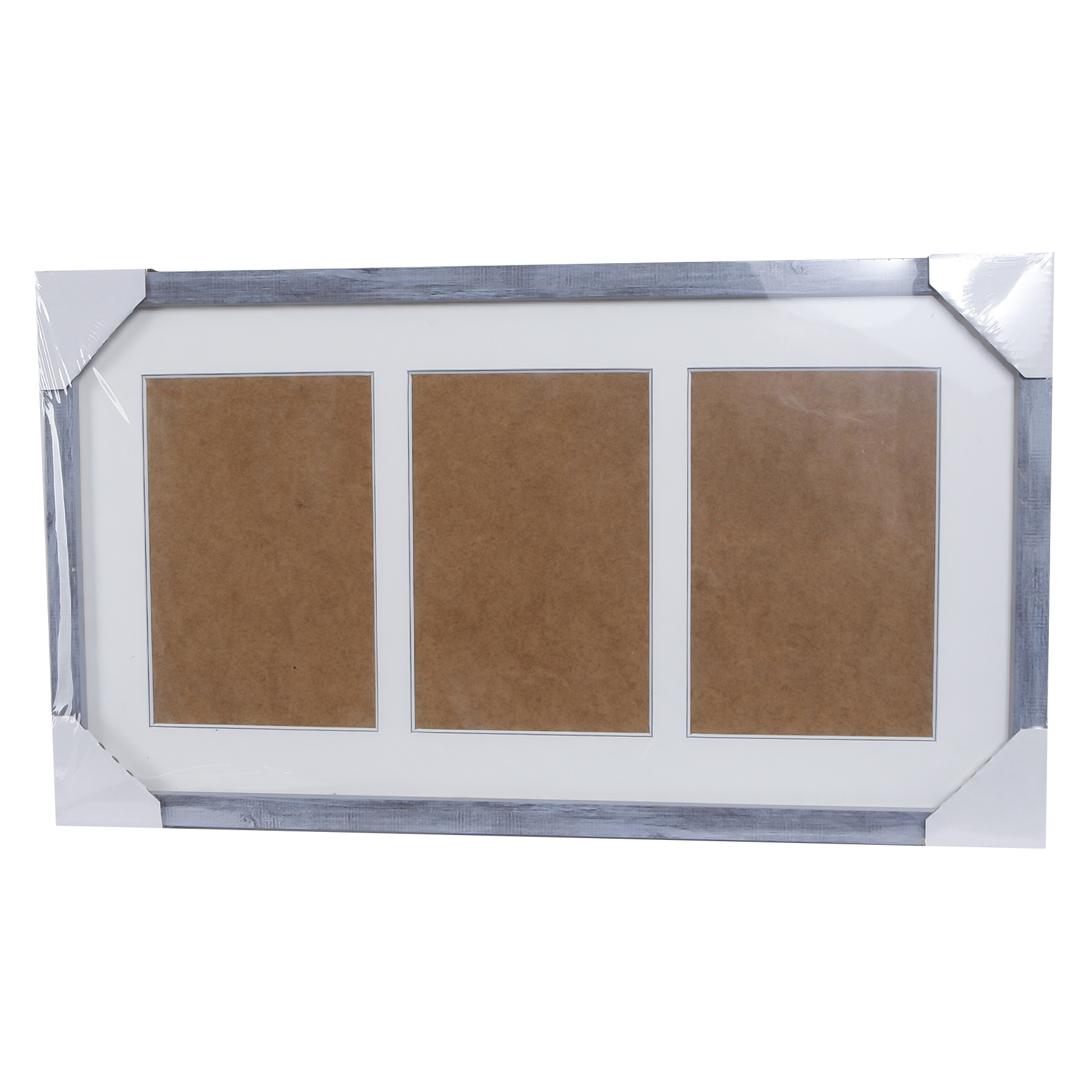 Fotolijst grijs/blauw + pp 3x 13x18 cm