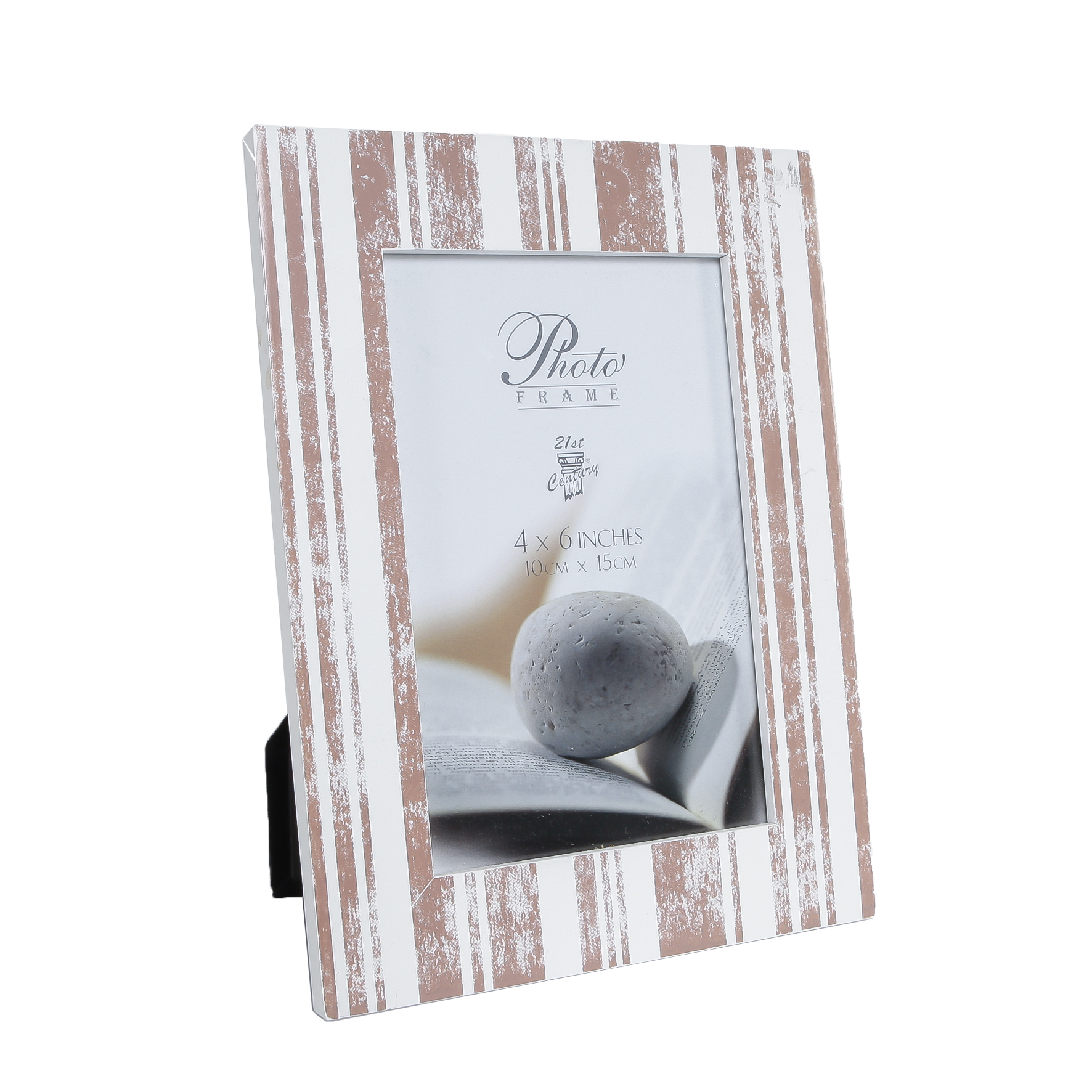 Fotolijst bruine strepen 10x15 cm