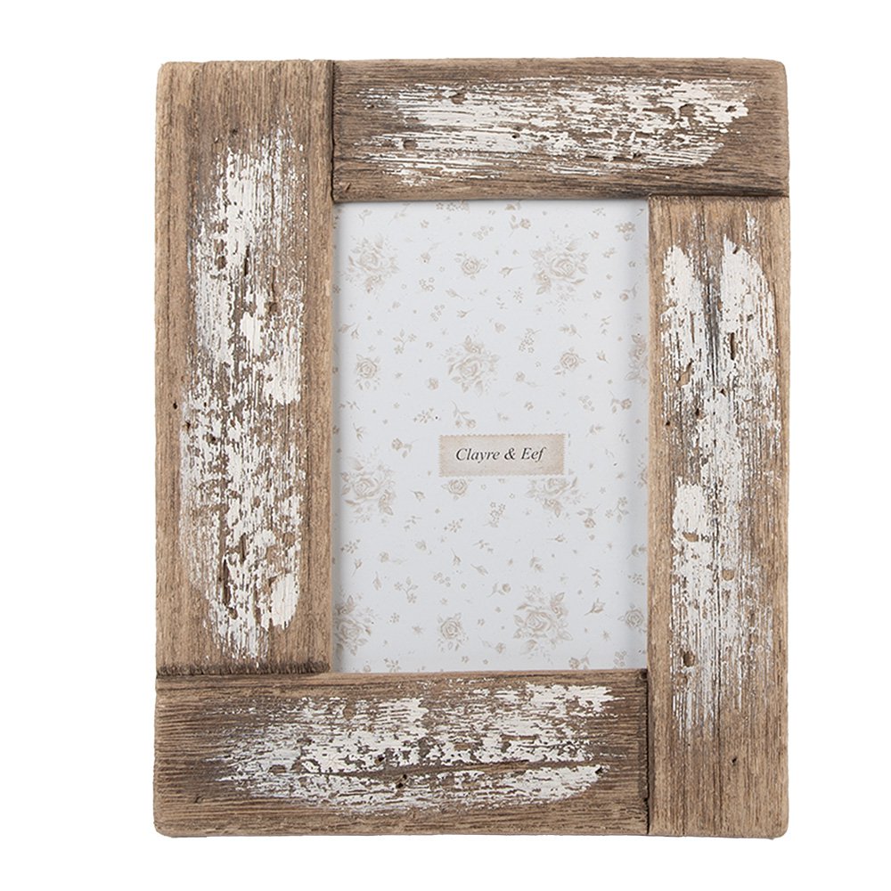 Fotolijst Bruin ruwe whitewash look Hout